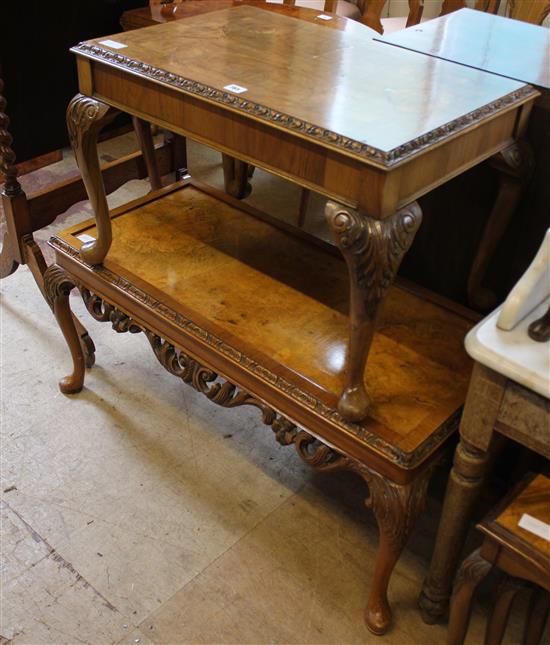 Two walnut coffee tables